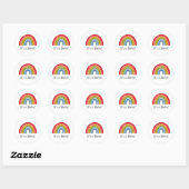 Rainbow Gender Neutral Baby shower Ronde Sticker (Vel)
