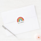 Rainbow Gender Neutral Baby shower Ronde Sticker (Envelop)