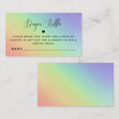 Rainbow Gender Neutrale Baby shower Diaper Raffle  Informatiekaartje (Voorkant / Achterkant)