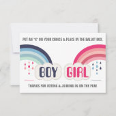 RAINBOW GENDER REVEAL STEMMING BALLOT Uitnodiging (Voorkant)