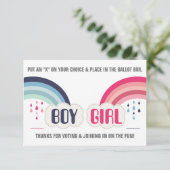 RAINBOW GENDER REVEAL STEMMING BALLOT Uitnodiging (Staand voorkant)