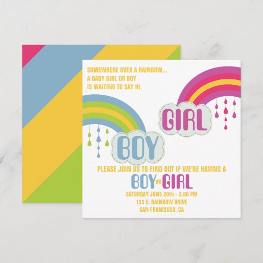 RAINBOW GENDER REVEY KAART (Voorkant / Achterkant)