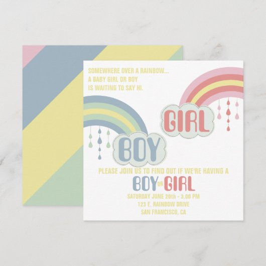 RAINBOW GENDER REVEY KAART (Voorkant / Achterkant)