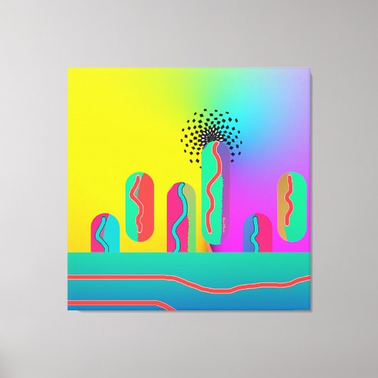 Rainbow Geo spectaculair Canvas Afdruk (Voorkant)