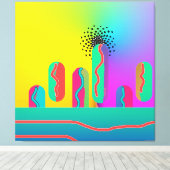 Rainbow Geo spectaculair Canvas Afdruk (Insitu (Houten vloer))