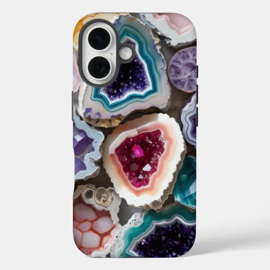 Rainbow Geode Crystal Layers – Levendige edelsteen Case-Mate iPhone Case (Achterkant)