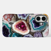 Rainbow Geode Crystal Layers – Levendige edelsteen Case-Mate iPhone Case (Achterkant (horizontaal))
