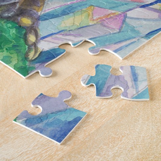 Rainbow Geode Toad waterverf art Legpuzzel (Zijkant)