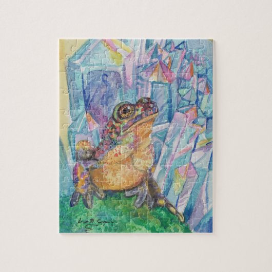 Rainbow Geode Toad waterverf art Legpuzzel (Verticaal)