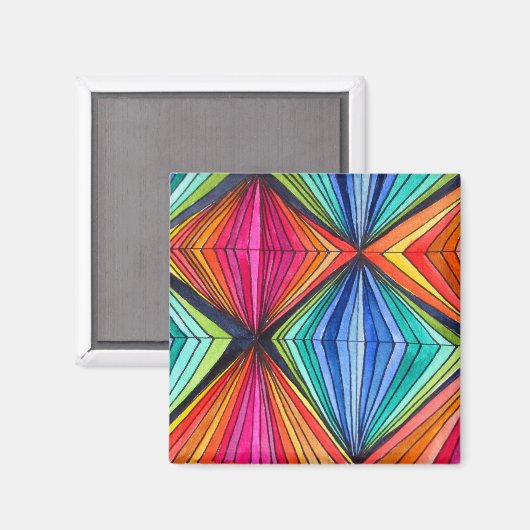 Rainbow Geometric art magnet (Voorkant / Achterkant)