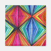 Rainbow Geometric art magnet (Voorkant)