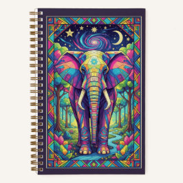 Rainbow Geometric Elephant Cosmic Forest Journal Notitieboek