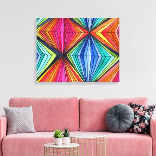 Rainbow Geometric Graphic Art canvas (Insitu (Woonkamer))