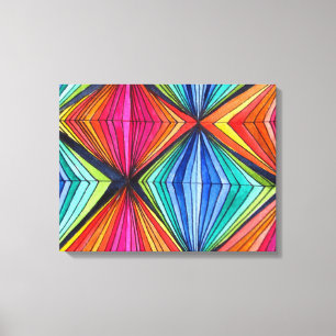 Rainbow Geometric Graphic Art canvas Afdruk