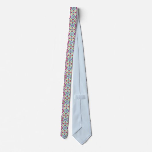 Rainbow Geometric Pattern Necktie Stropdas (Achterkant)