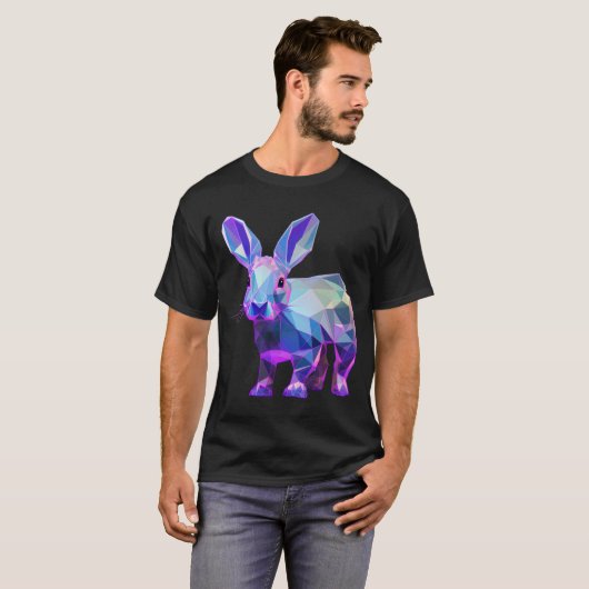 Rainbow Geometric Rabbit T-shirt (Voorkant volledig)
