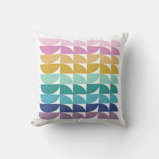 Rainbow Geometric Shaptern Pattern van Cute Pastel Kussen (Voorkant)
