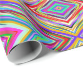 Rainbow Geometric Tribal Design Wrapping Paper Cadeaupapier (Rol Hoek)