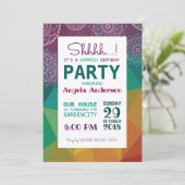 Rainbow geometry mandala verrassingsfeestuitnodigi kaart (Staand voorkant)