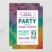 Rainbow geometry mandala verrassingsfeestuitnodigi kaart (Voorkant / Achterkant)