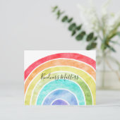 Rainbow gepersonaliseerd inspirerend quote briefkaart (Staand voorkant)