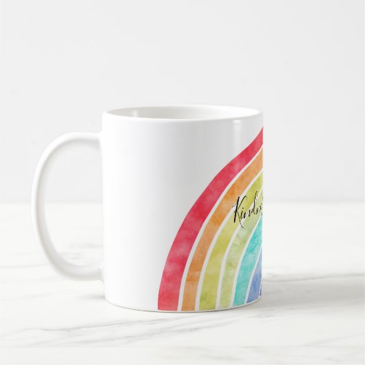 Rainbow gepersonaliseerd inspirerend quote koffiemok (Links)