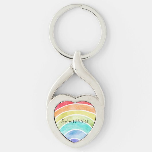 Rainbow gepersonaliseerd inspirerend quote sleutelhanger (Voorkant)