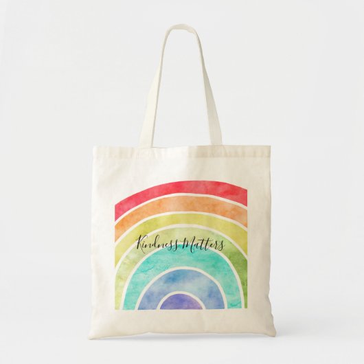 Rainbow gepersonaliseerd inspirerend quote tote bag (Voorkant)