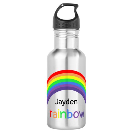 Rainbow - gepersonaliseerd, jouw naam waterfles  (Voorkant)