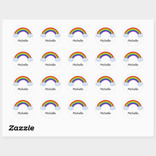 Rainbow Gepersonaliseerd Ronde Sticker (Vel)