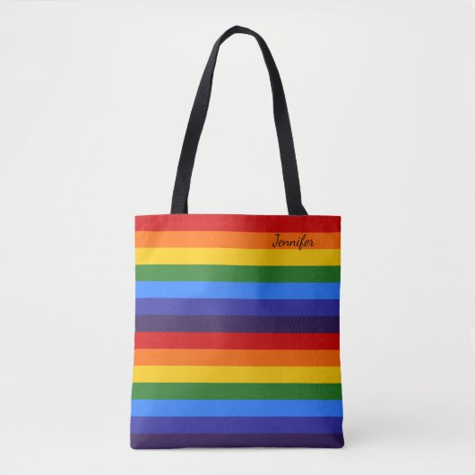 Rainbow Gepersonaliseerd Tote Bag (Voorkant)