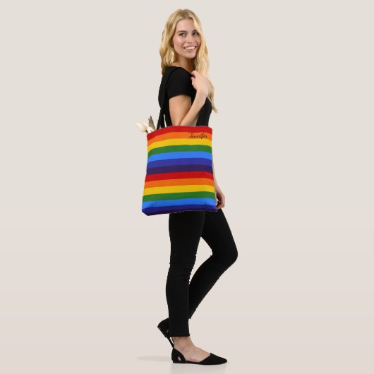 Rainbow Gepersonaliseerd Tote Bag (Op model)