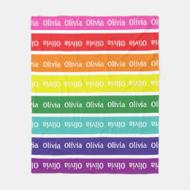 Rainbow Gepersonaliseerde Kinder naam Blanket Gift Fleece Deken