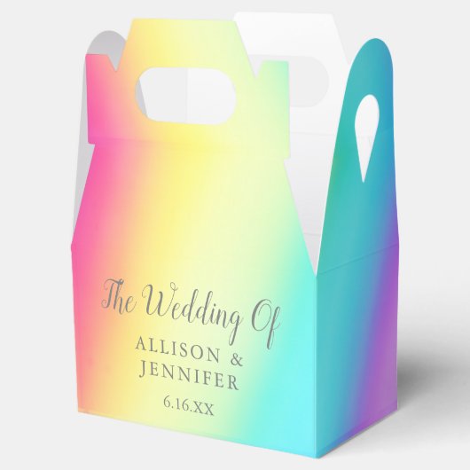  Rainbow Gepersonaliseerde LGBTQ Bruiloft Bedankdoosjes (Geopend)