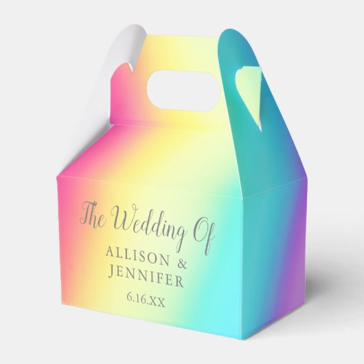  Rainbow Gepersonaliseerde LGBTQ Bruiloft Bedankdoosjes (Voorkant Zijde)