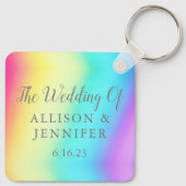  Rainbow Gepersonaliseerde LGBTQ Bruiloft Sleutelhanger (Achterkant)