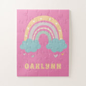 Rainbow Gepersonaliseerde naam Meisjes Legpuzzel (Verticaal)