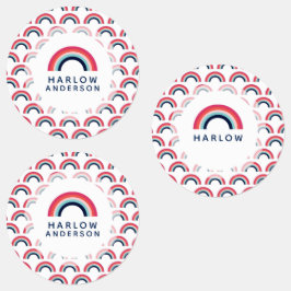 Rainbow Gepersonaliseerde naam School Modern Labels