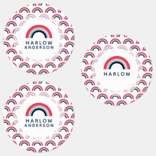 Rainbow Gepersonaliseerde naam School Modern Labels