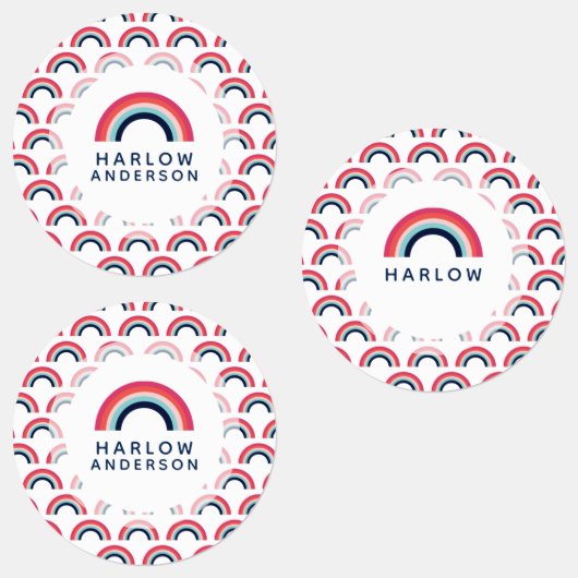 Rainbow Gepersonaliseerde naam School Modern Labels (Groep)