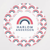 Rainbow Gepersonaliseerde naam School Modern Labels (Design 1)