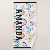 Rainbow Gepersonaliseerde naam Wishanddoek Badhanddoek (Badhanddoek)