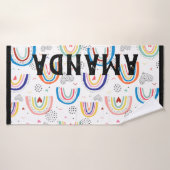Rainbow Gepersonaliseerde naam Wishanddoek Badhanddoek (Badhanddoek)