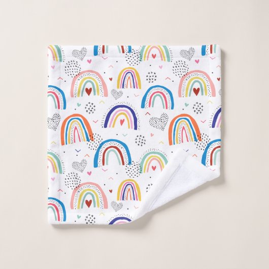 Rainbow Gepersonaliseerde naam Woordhanddoekset Bad Handdoek (Wasdoekje)