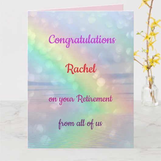 Rainbow Gepersonaliseerde Pensioen Kaart (Gele Bloem)