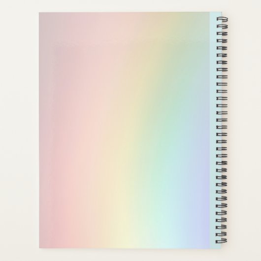 Rainbow gepersonaliseerde planner met aangepaste n (Achterkant)