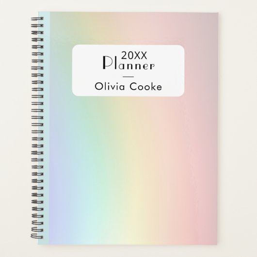 Rainbow gepersonaliseerde planner met aangepaste n (Voorkant)