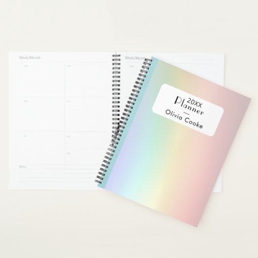 Rainbow gepersonaliseerde planner met aangepaste n (Display)