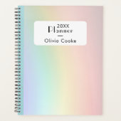 Rainbow gepersonaliseerde planner met aangepaste n (Voorkant)