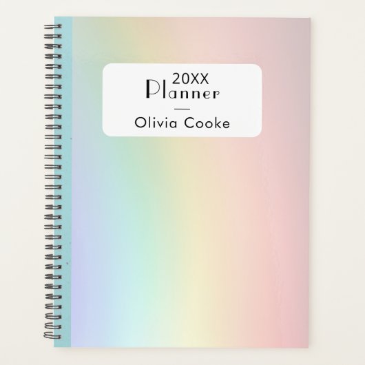 Rainbow gepersonaliseerde planner met aangepaste n (Voorkant)